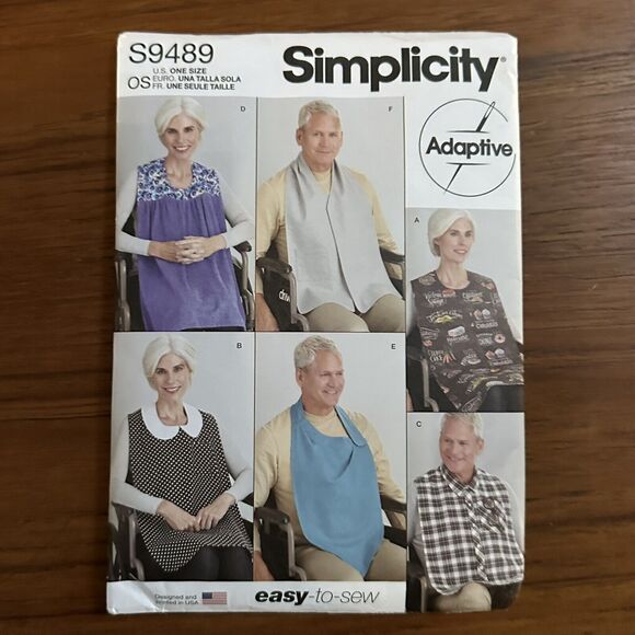 Simplicity Pattern S9489 Adult Bibs Assorted Styles Easy to Sew - Picture 1 of 2